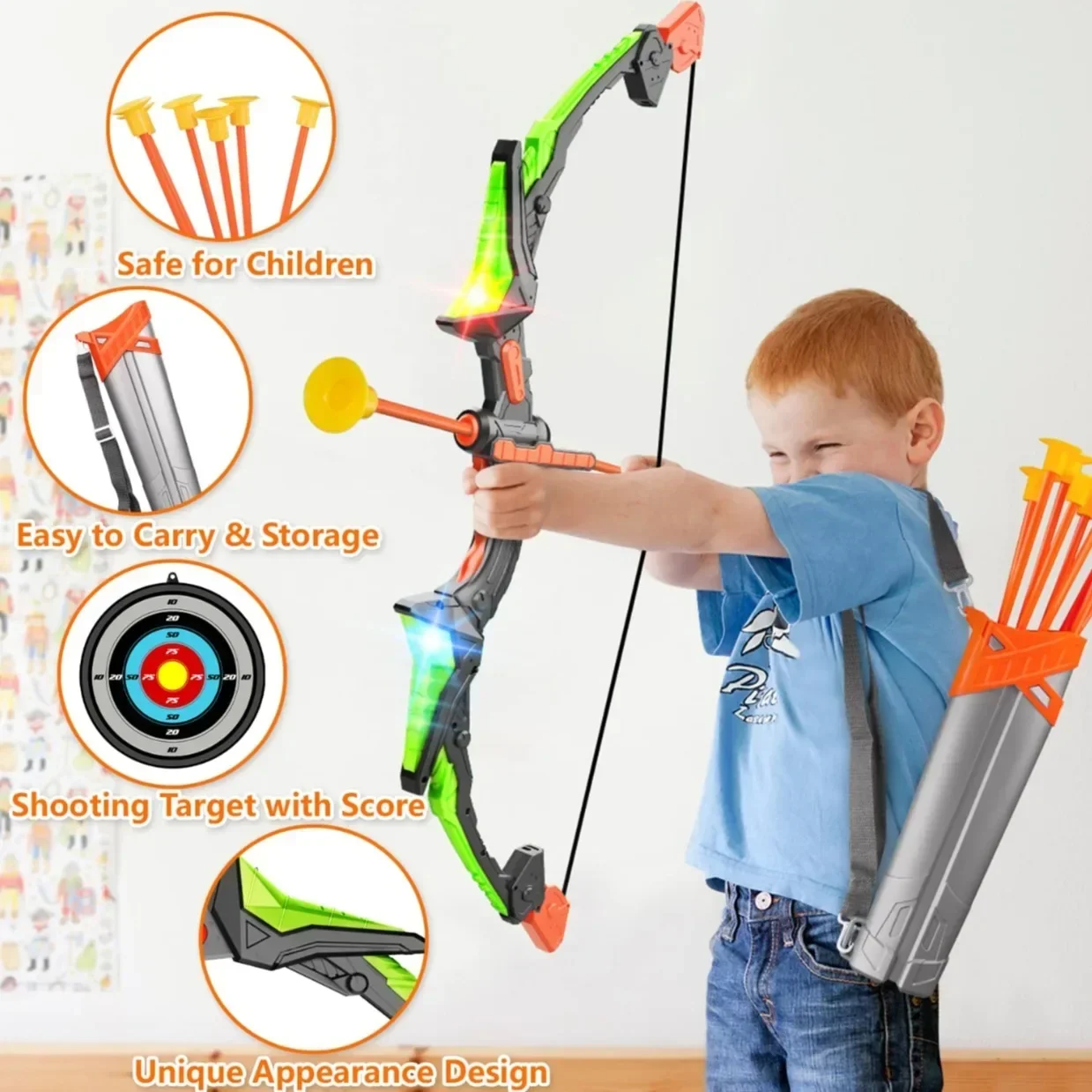 Kids Outdoor Archery Set - Zestaw łuczniczy dla dzieci z podświetleniem,