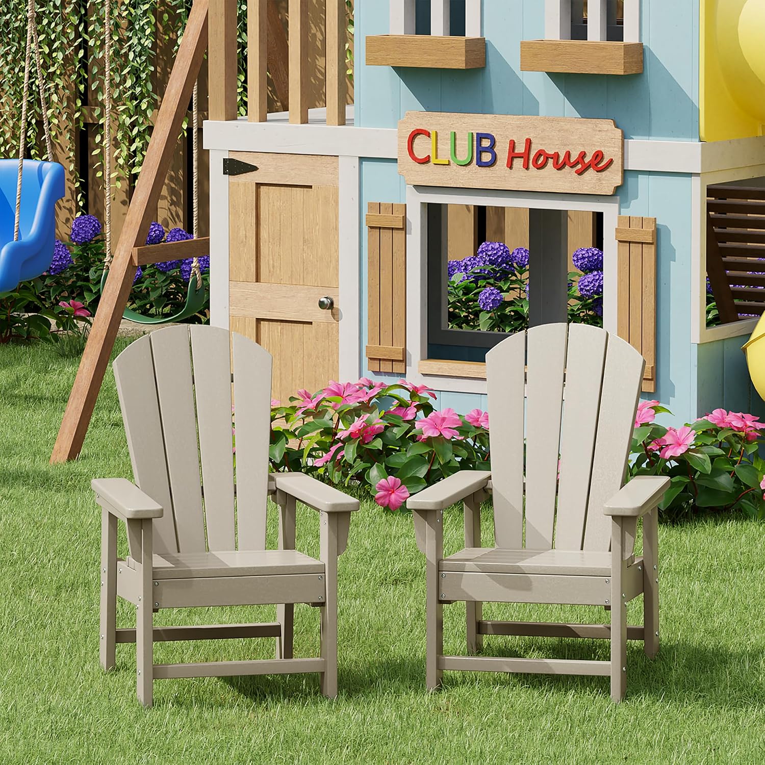 Kids Outdoor Lawn Chair - Zestaw 2 krzeseł ogrodowych dla dzieci,