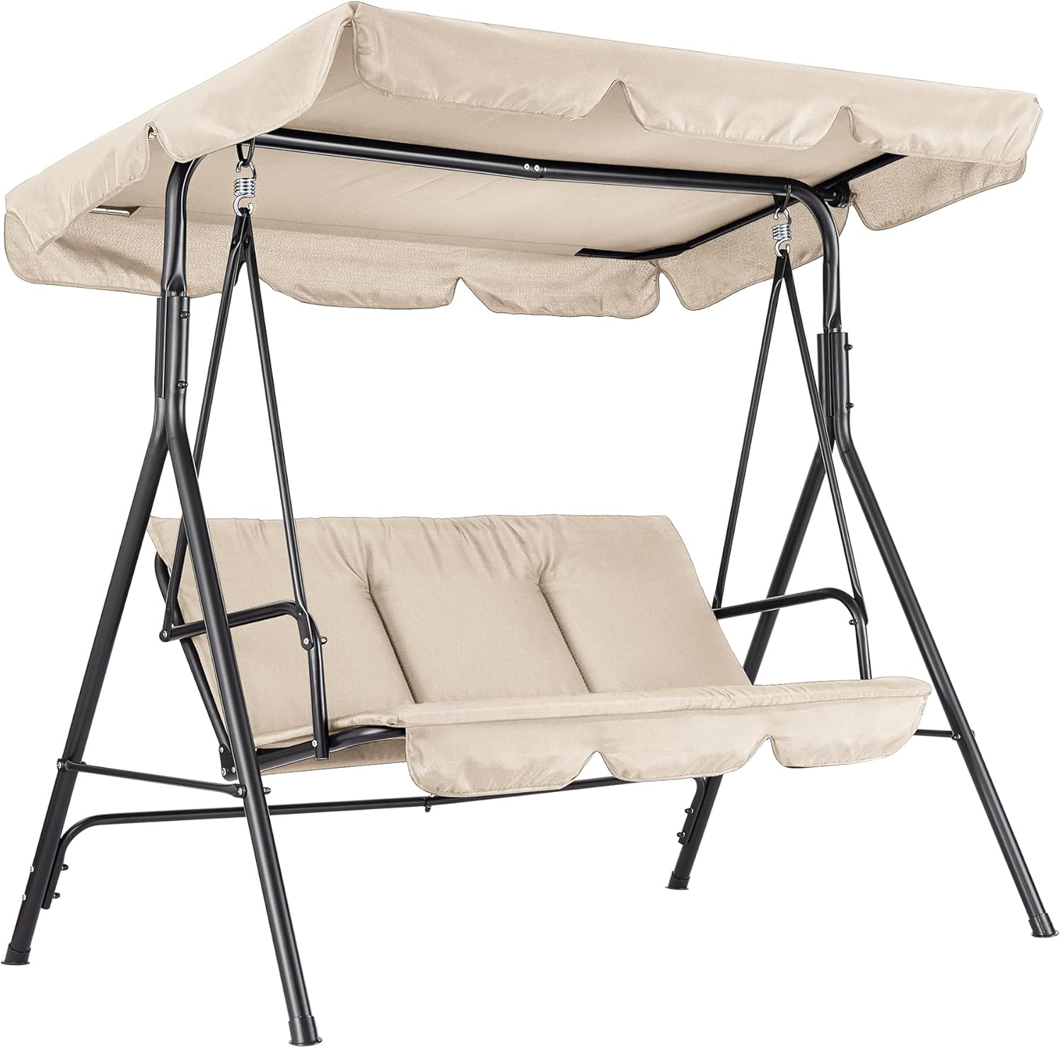 Kids Outdoor Lawn Chair - Huśtawka ogrodowa z regulowanym daszkiem, 3-miejscowa