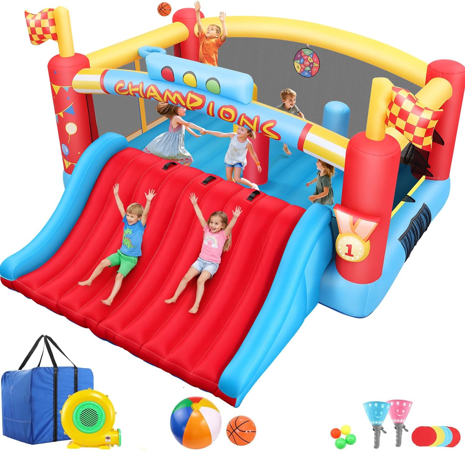 Kids Outdoor Games - Duży dmuchany zamek do skakania dla