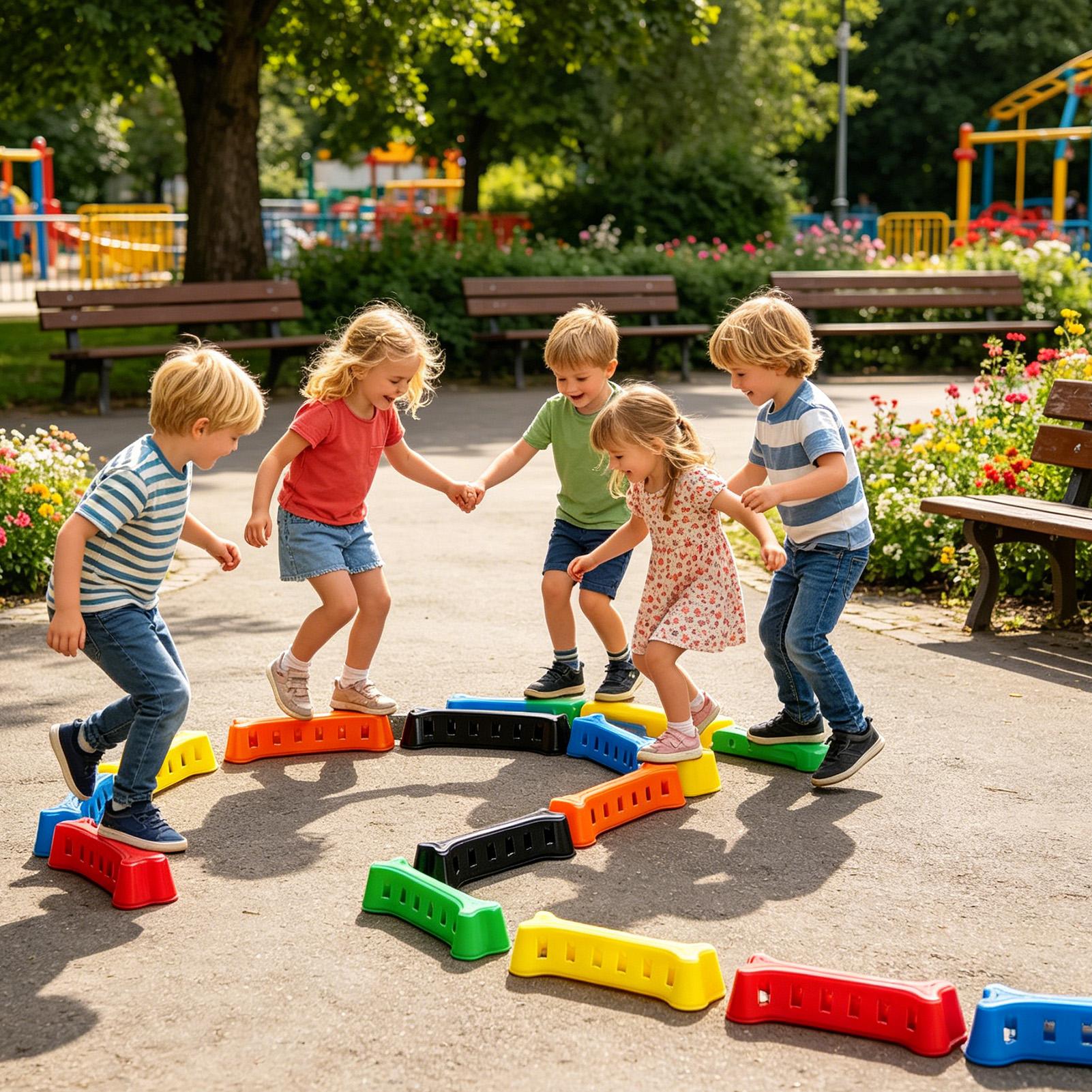 Kids Outdoor Balance Beam - Drewniane pałąki do balansowania dla dzieci,
