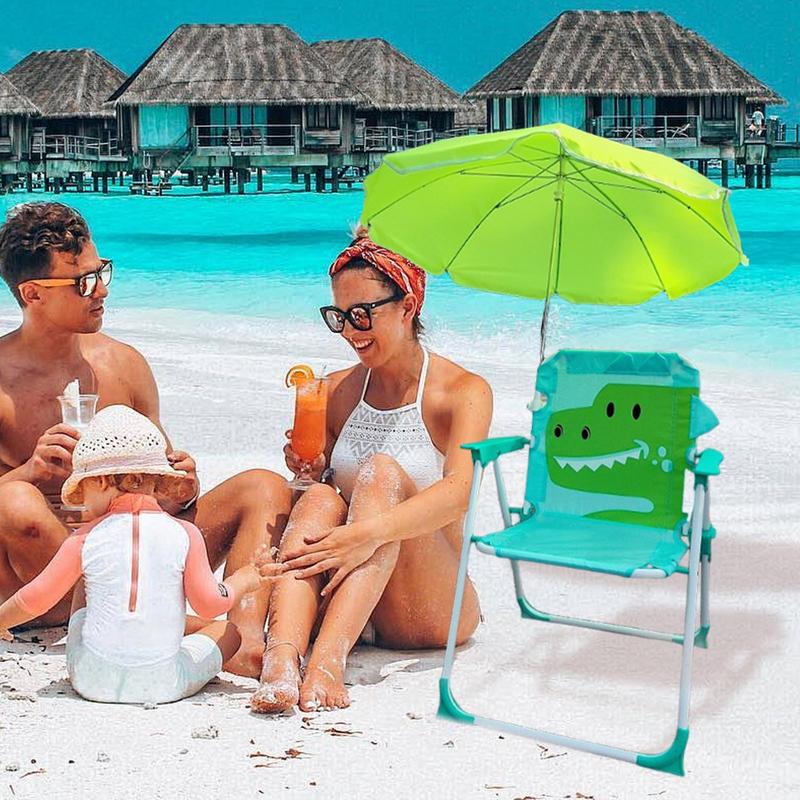 Kids Outdoor Lawn Chair - Krzesło plażowe dla dzieci z parasolem,