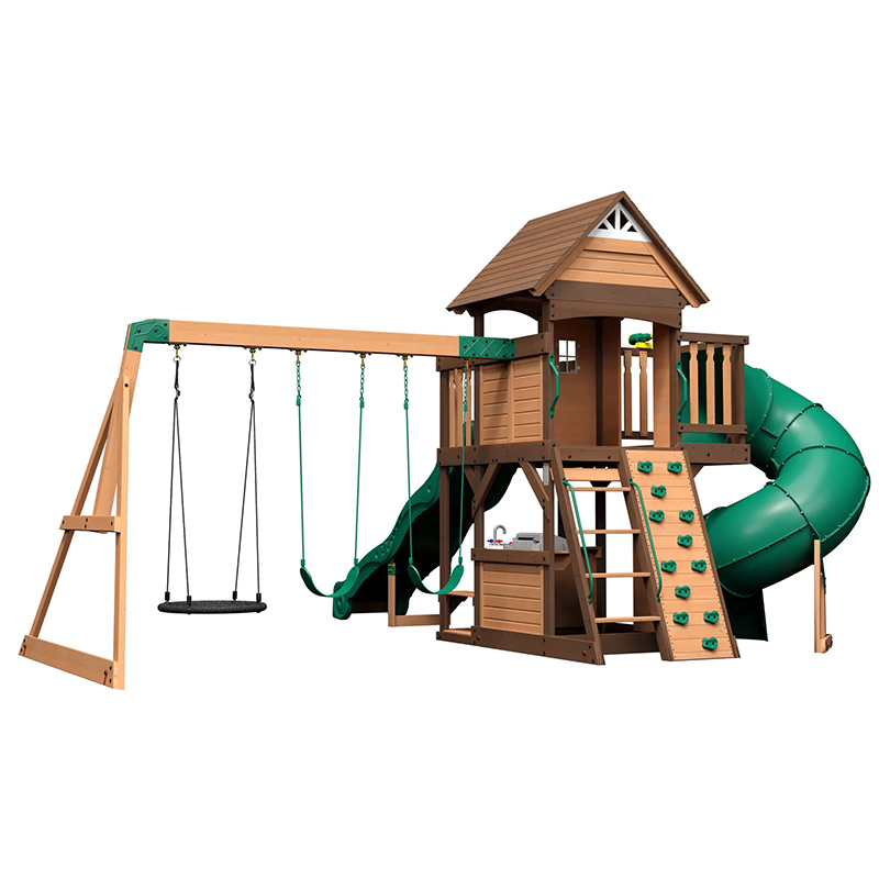 Drewniany zestaw huśtawek i zj – Kids Outdoor Monkey Bar Set recenzja i cena