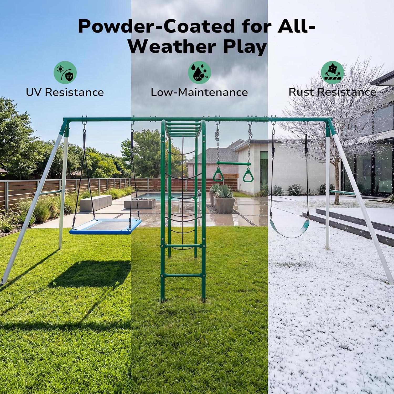 Zestaw huśtawek ogrodowych z d – Kids Outdoor Monkey Bar Set recenzja i cena