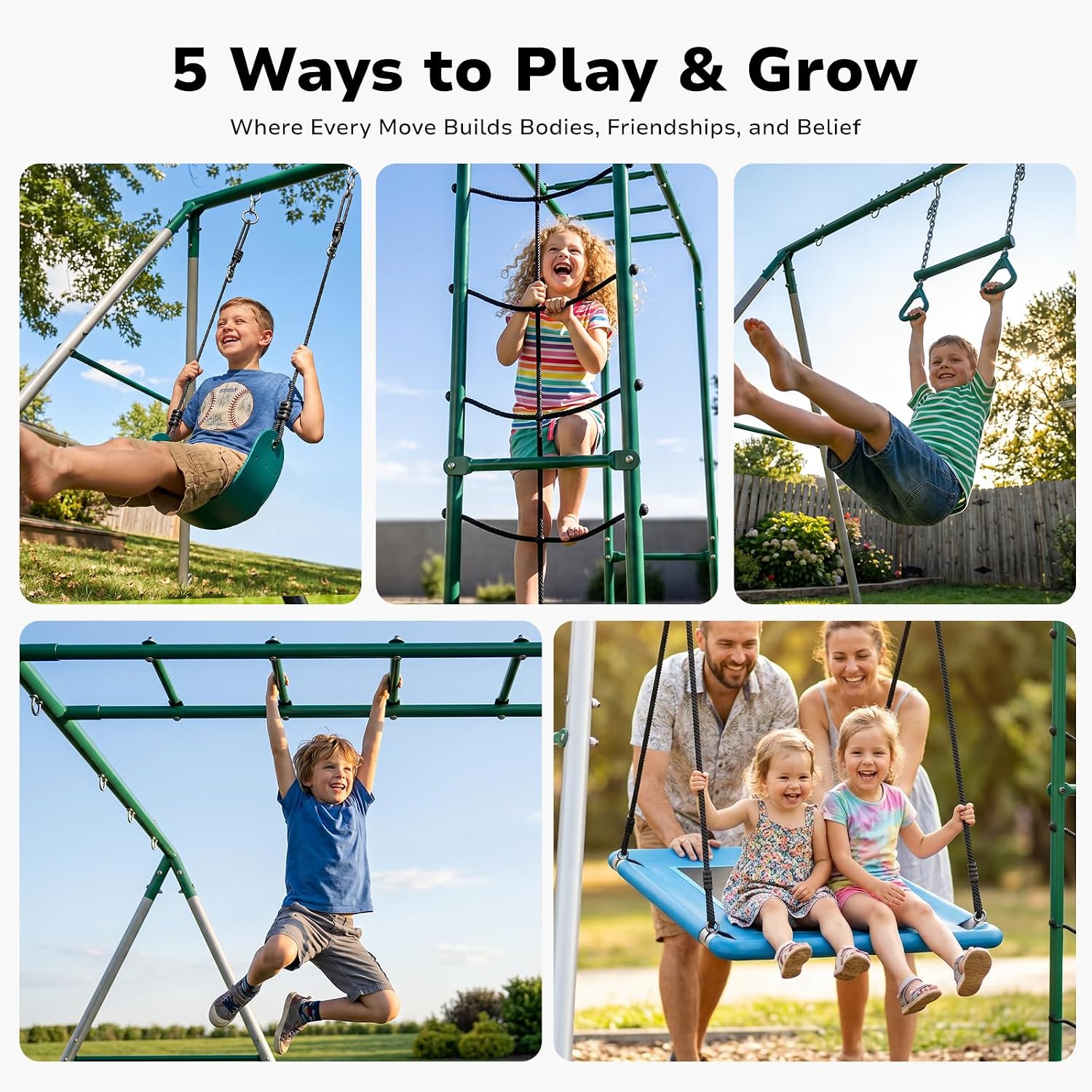 Zestaw huśtawek ogrodowych z d – Kids Outdoor Monkey Bar Set recenzja i cena