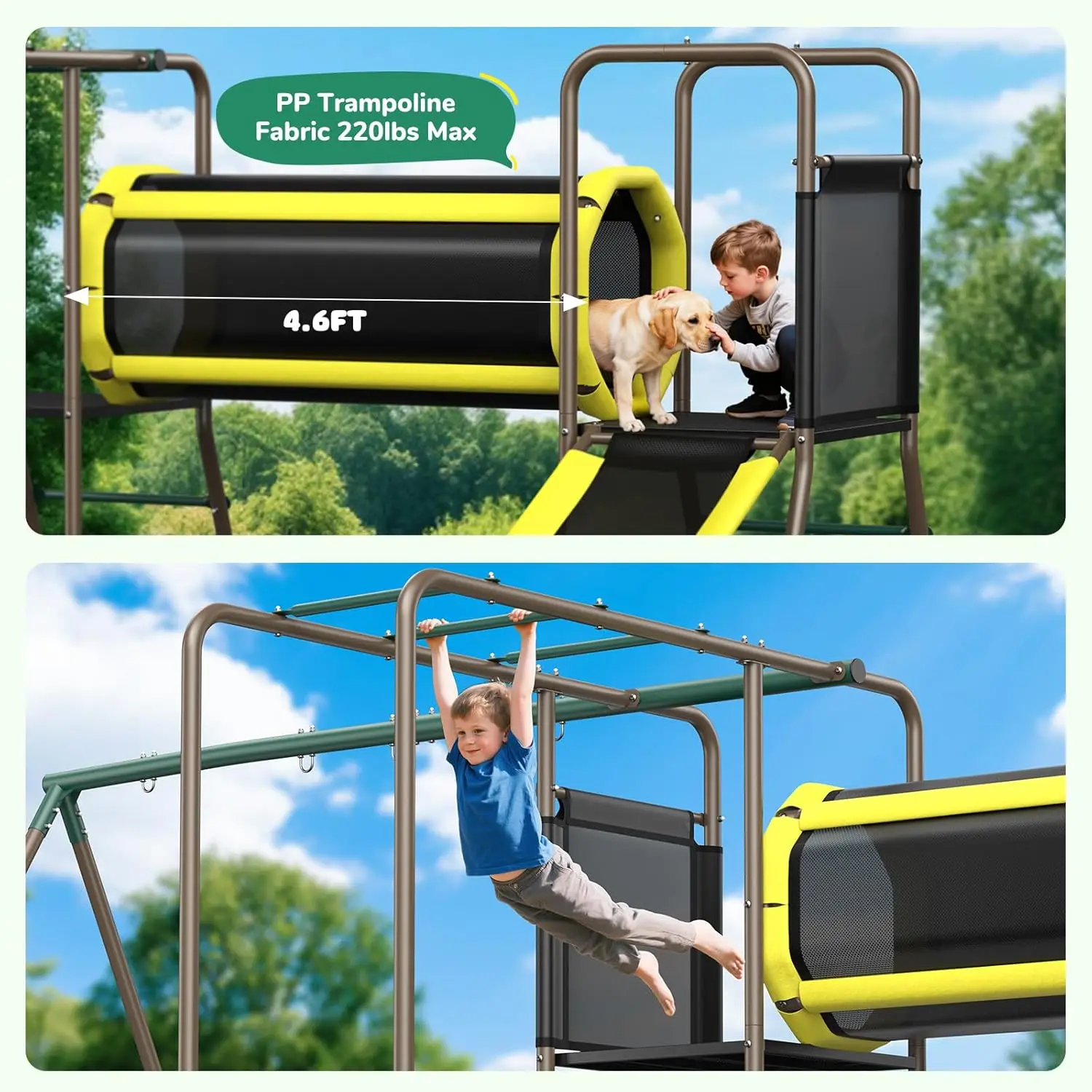 Zestaw huśtawek Hapfan o nośno – Kids Outdoor Monkey Bar Set recenzja i cena