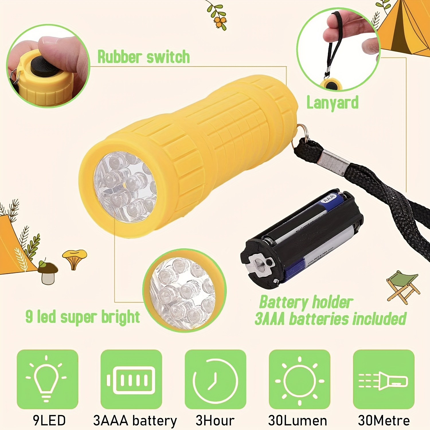 Mini Przenośna Latarka Dziewię – Children'S Outdoor recenzja i cena