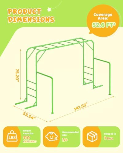 Zestaw drążków gimnastycznych  – Kids Outdoor Monkey Bar Set recenzja i cena