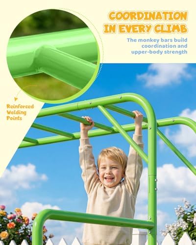 Zestaw drążków gimnastycznych  – Kids Outdoor Monkey Bar Set recenzja i cena
