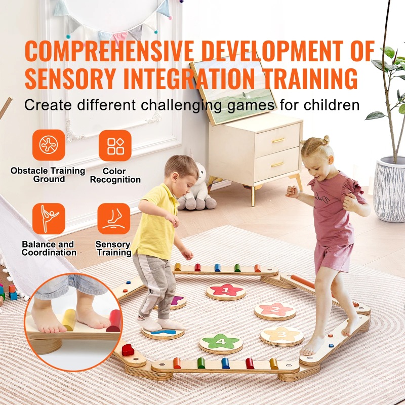 6 szt. Drewniane balansowe drą – Kids Outdoor Balance Beam recenzja i cena