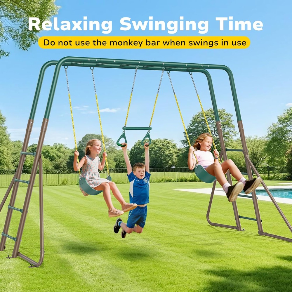 Wytrzymały zestaw huśtawek ogr – Kids Outdoor Monkey Bar Set recenzja i cena