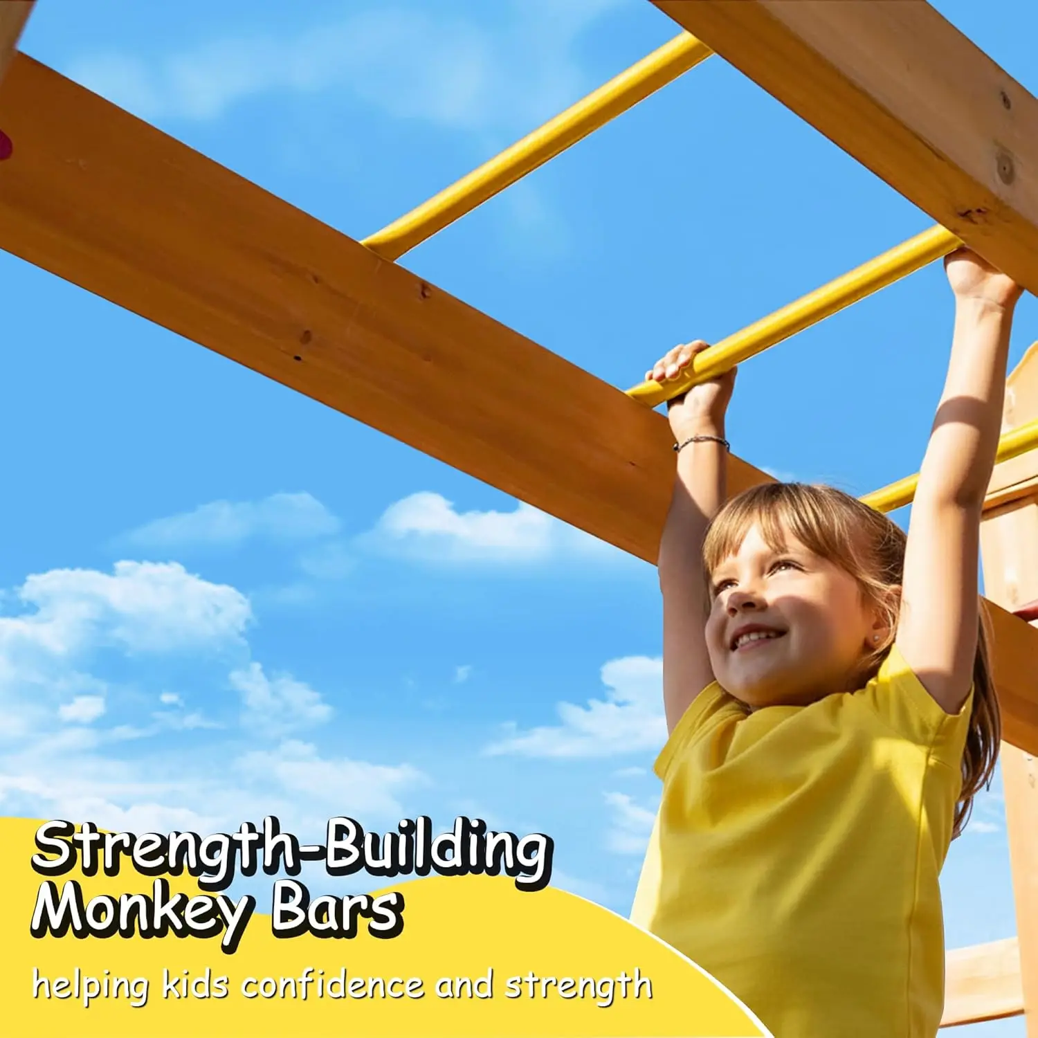 Drewniane huśtawki do ogrodu,  – Kids Outdoor Monkey Bar Set recenzja i cena