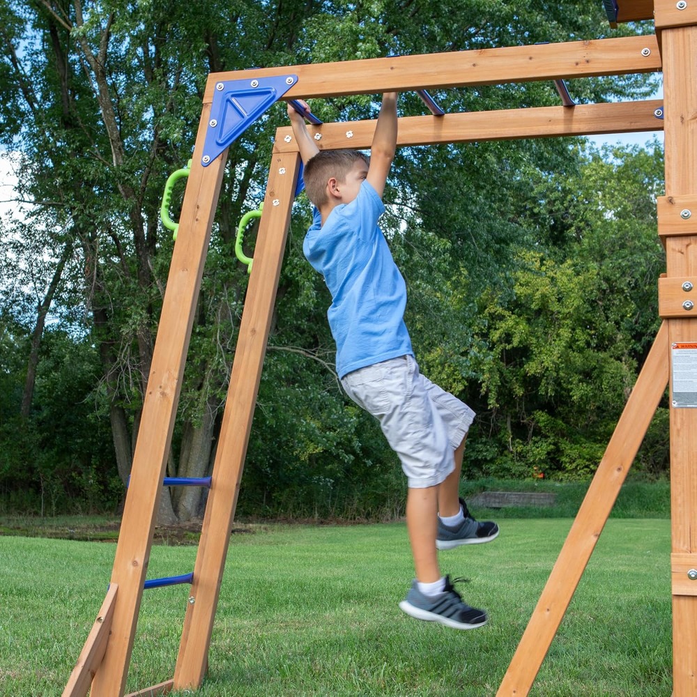 Huśtawka ogrodowa z drewna ced – Kids Outdoor Monkey Bar Set recenzja i cena