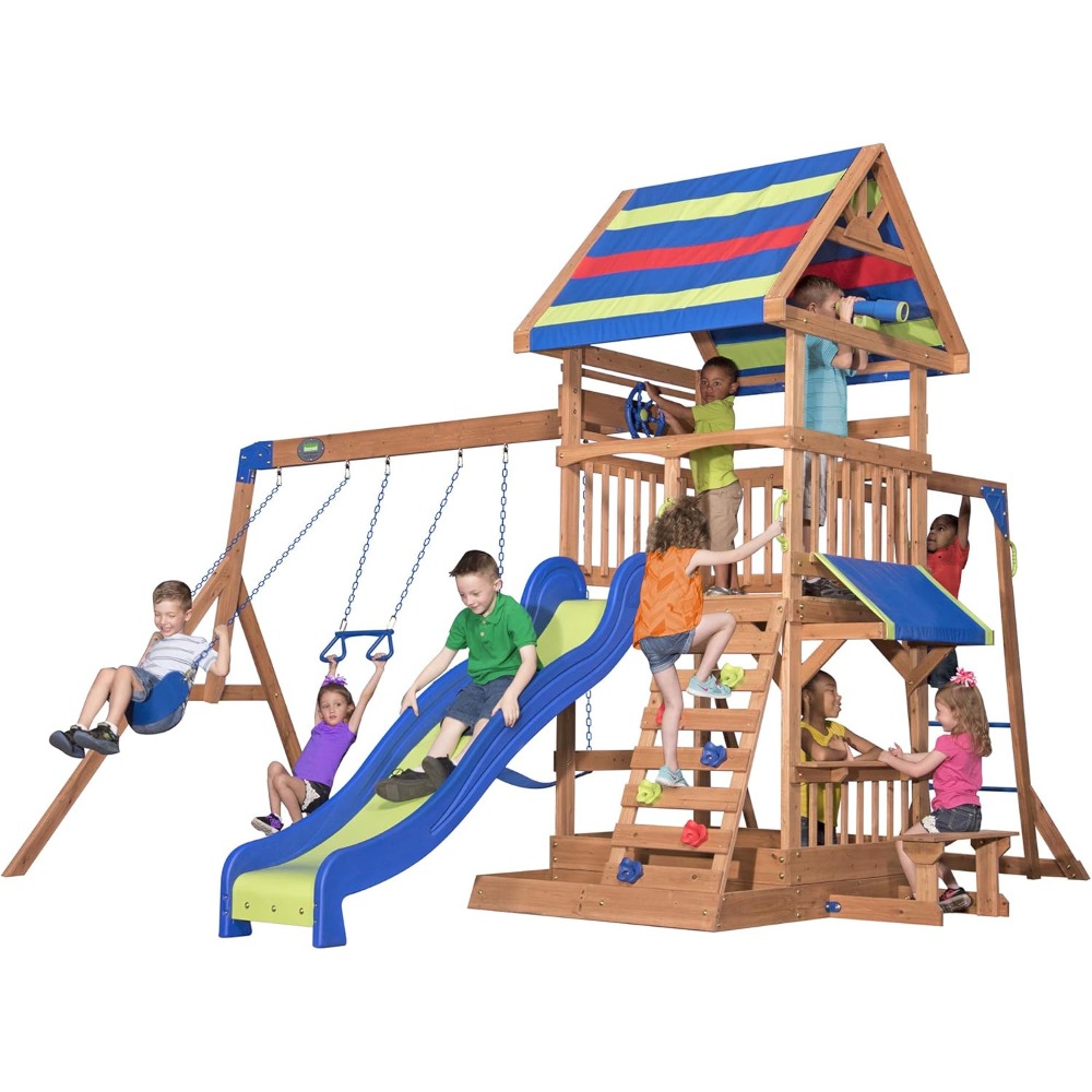 Huśtawka ogrodowa z drewna ced – Kids Outdoor Monkey Bar Set recenzja i cena